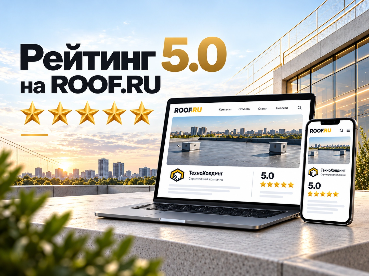 Рейтинг 5.0 компании ТехноХолдинг на ROOF.RU