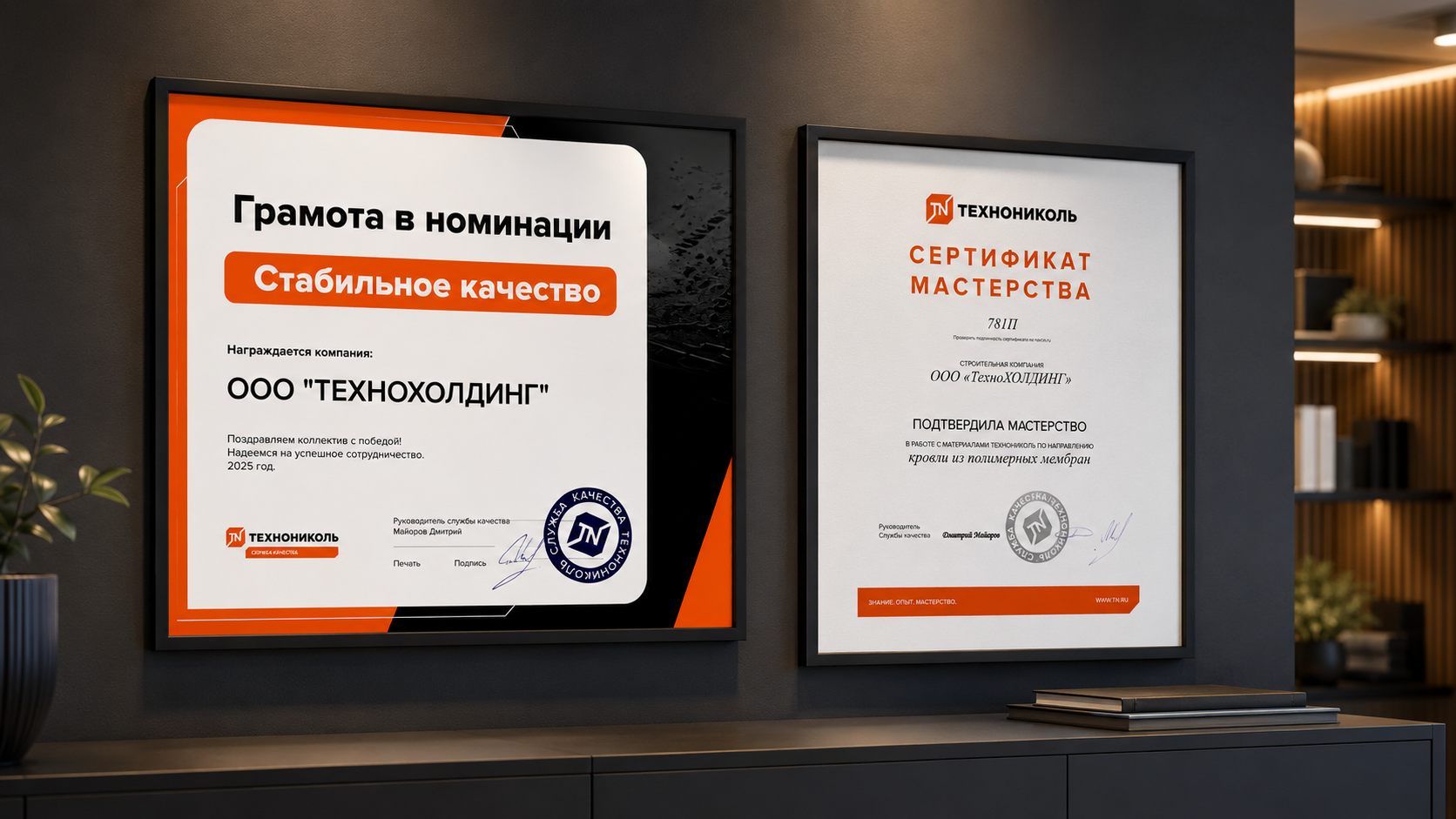 Сертификат мастерства ТЕХНОНИКОЛЬ